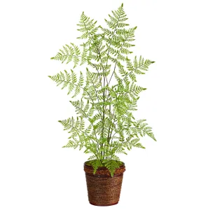 3’ Ruffle Fern Artificial Tree in Basket