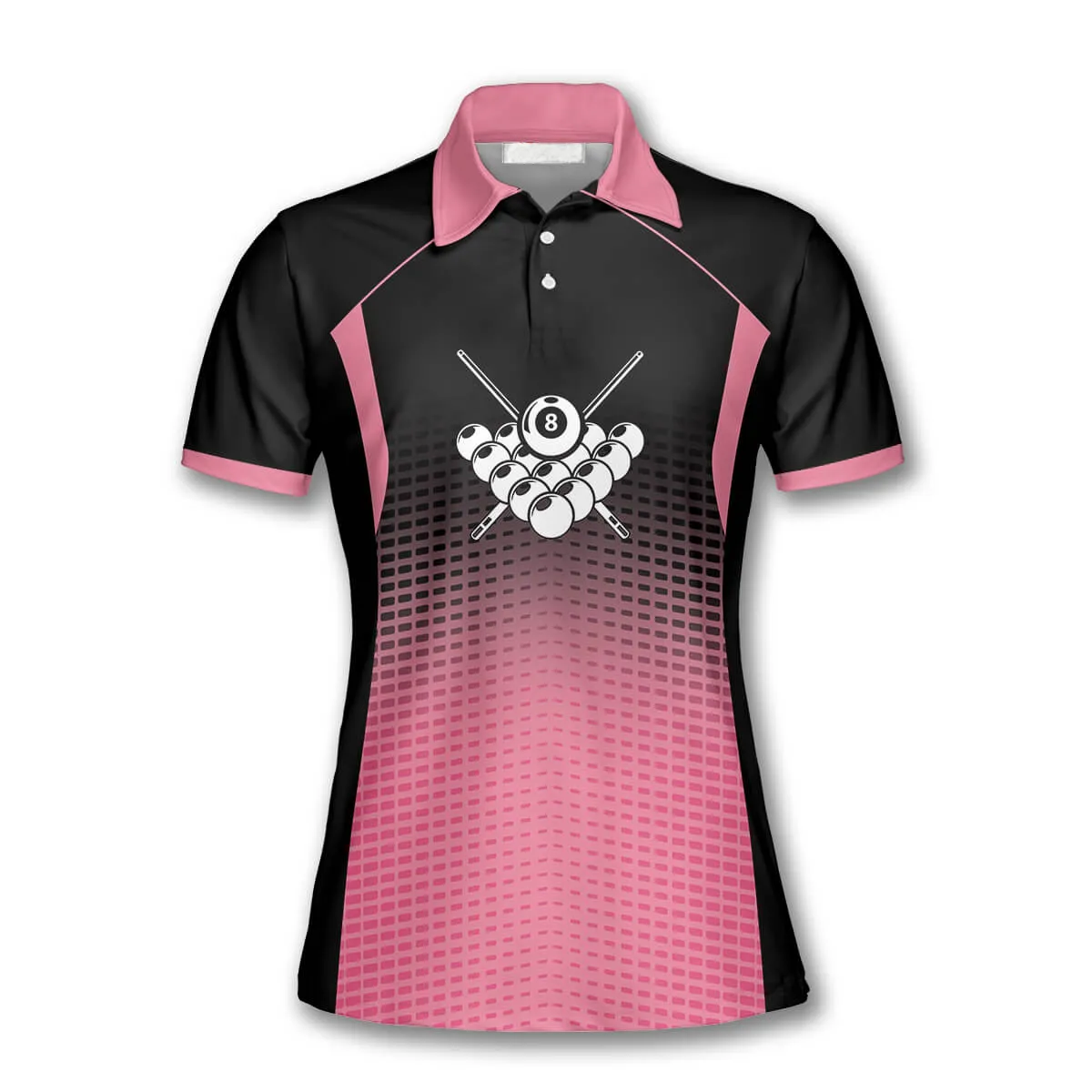 3D All Over Print Billiard Gradient Black Pink Custom Billiard Shirts for Women