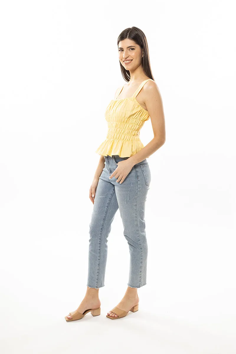 Bella Butter Linen Shirred Waist Cami