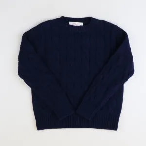 Cable Knit Sweater - Navy Blue (Unisex)