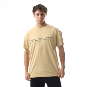 Classic Printed T-Shirt For Men - Beige