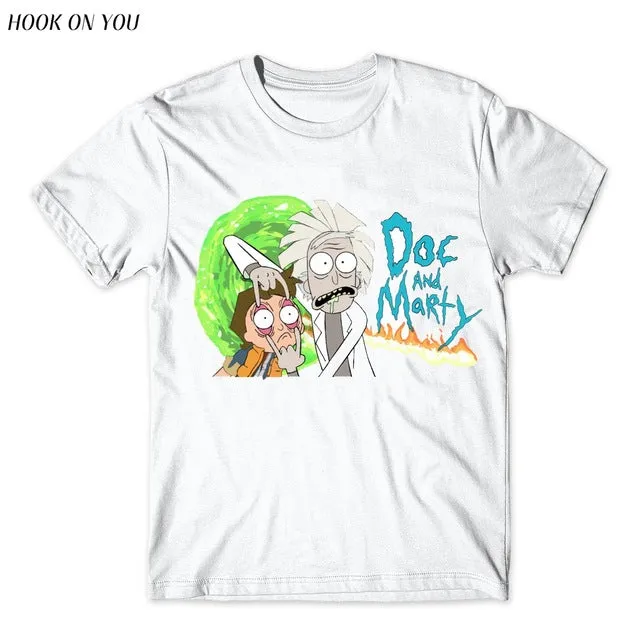 Cool Rick Morty men t shirt 2017 Summer Anime T-shirts Peace among worlds folk White Fitness Cartoon tee shirt homme