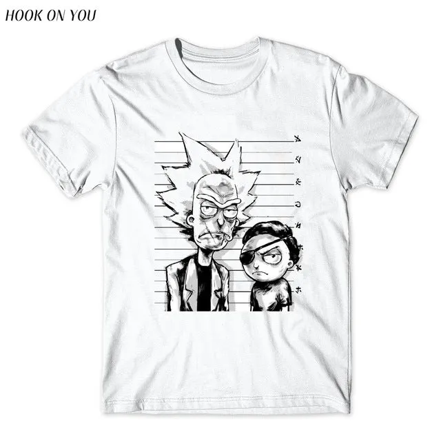 Cool Rick Morty men t shirt 2017 Summer Anime T-shirts Peace among worlds folk White Fitness Cartoon tee shirt homme