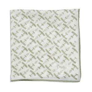 Cotton/Silk Print Plane Pocket Square