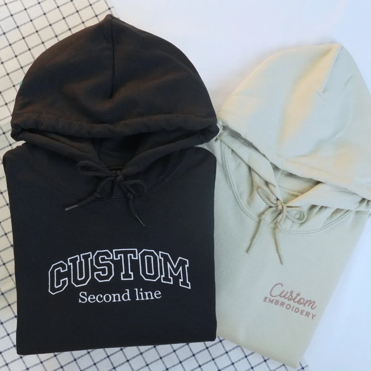 Custom Embroidered Varsity Text Hoodie