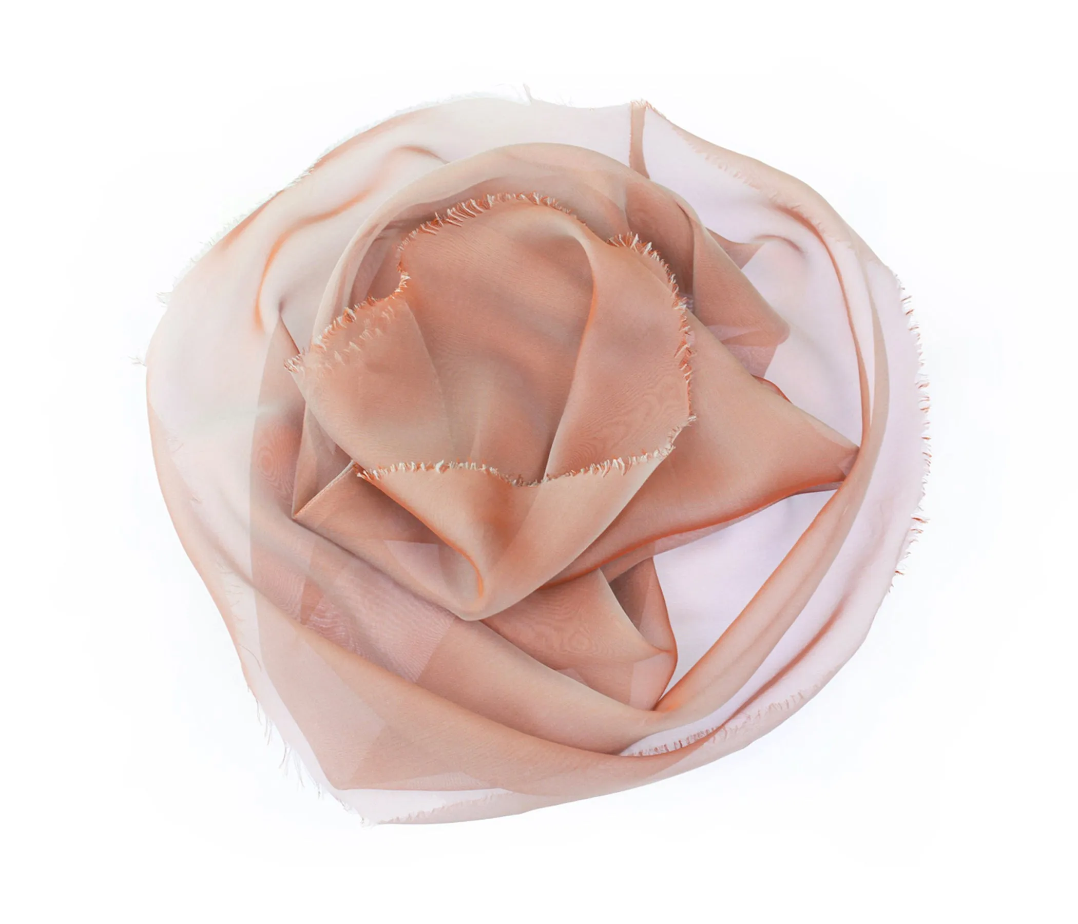 Iridescent Silk Chiffon Wrap in Blush