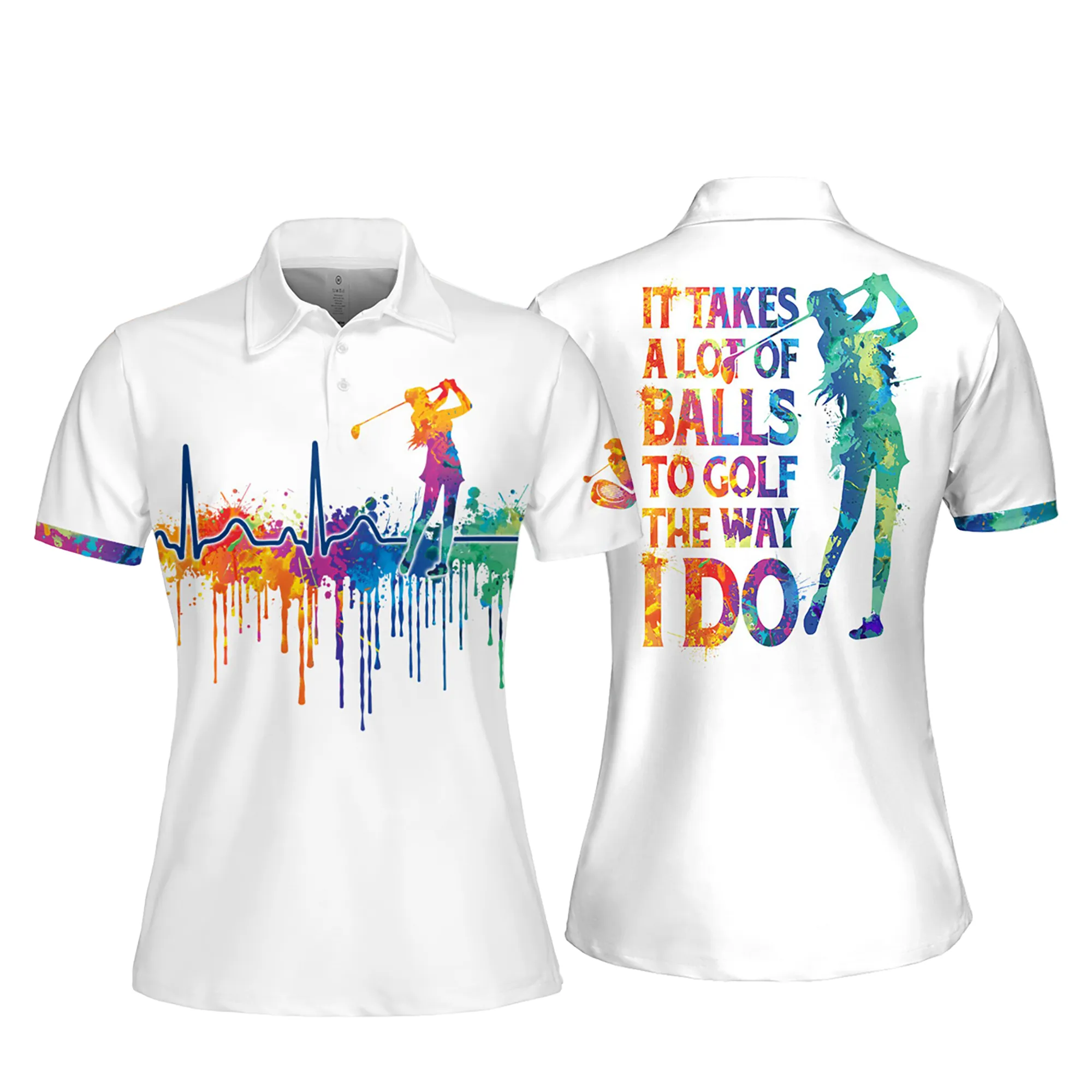 It Takes A Lot Of Balls To Golf The Way I Do Golf Women Short Sleeve Polo Shirt, Sleeveless Polo Shirt