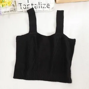 Kaylee Sleeveless Crop Knitted Tank Top