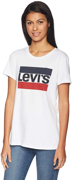 Levi's Women's Perfect Graphic Sportswear Logo White T-Shirt