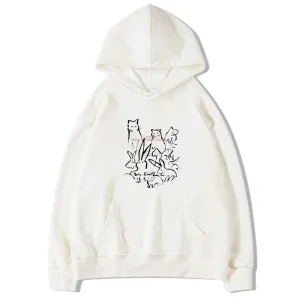 Loose Hooded Drawstring Lovely Printing Street Female Hoodies Winter Fashion Basic Simple Casual Pure Color Women Hoodies