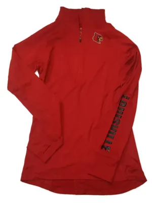 Louisville Cardinals Colosseum WOMEN'S Red 1/2 Zip Performance Pullover (M)