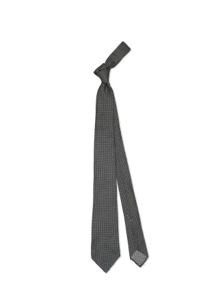 Mattabisch Black with White Textured Silk Tie