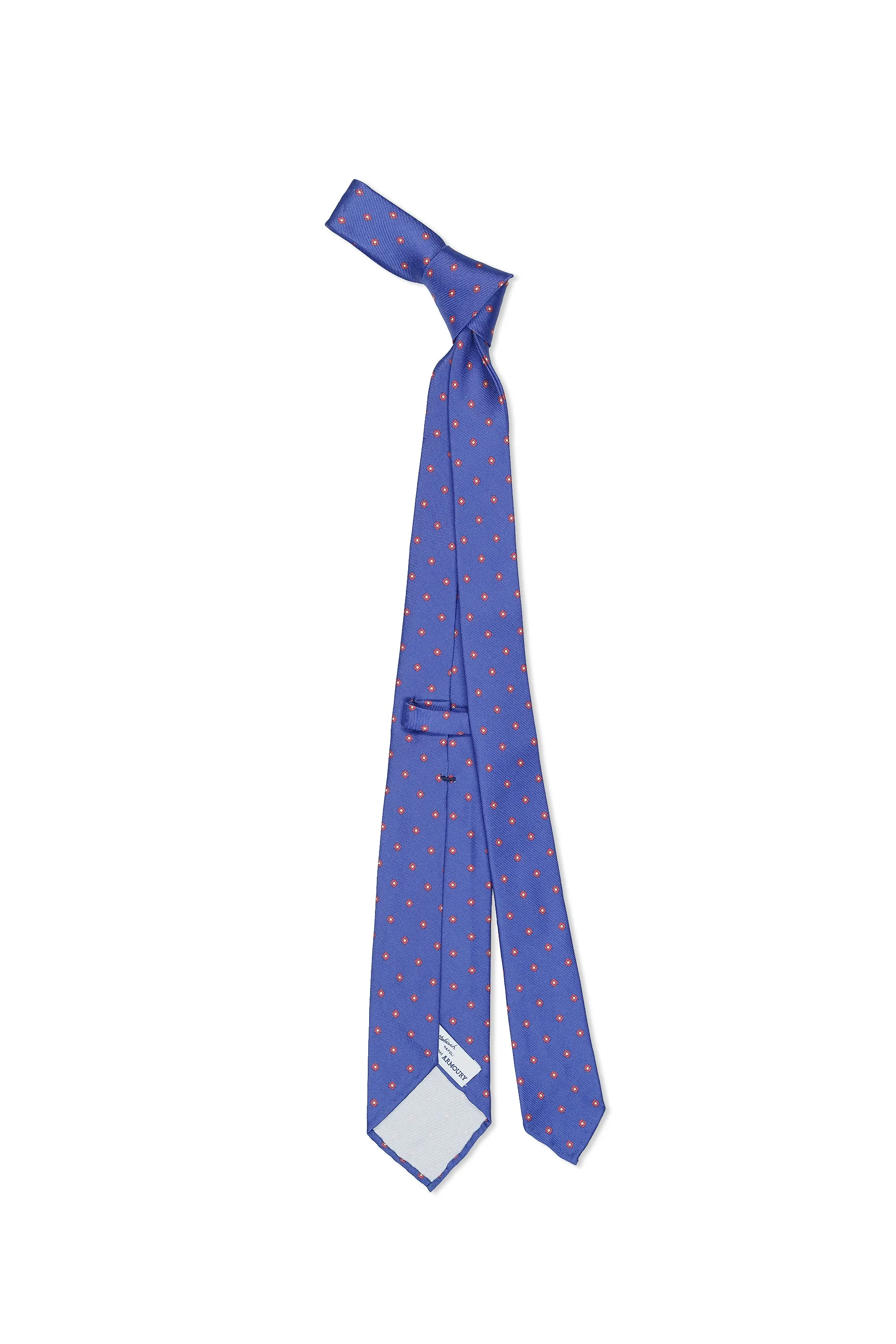 Mattabisch Blue with Red Pattern Silk Tie