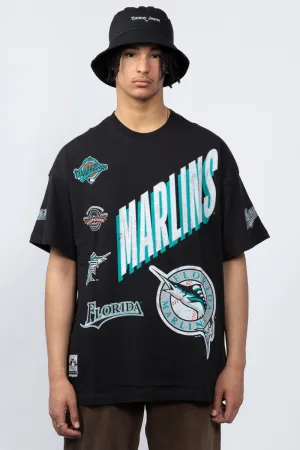 Miami Marlins Vintage Sport Boxy OS Tee | Faded Black