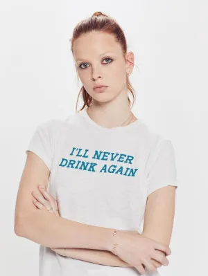 Mother Denim - The Sinful "I'll Never Drink Again" T-Shirt in Chalk