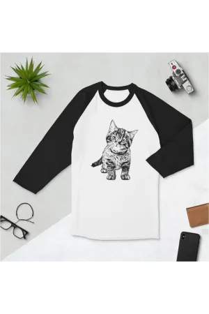 One Cup of Love Purr Kitty 3/4 sleeve raglan shirt