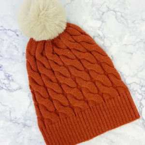 Pumpkin Patch Cable Knit Hat