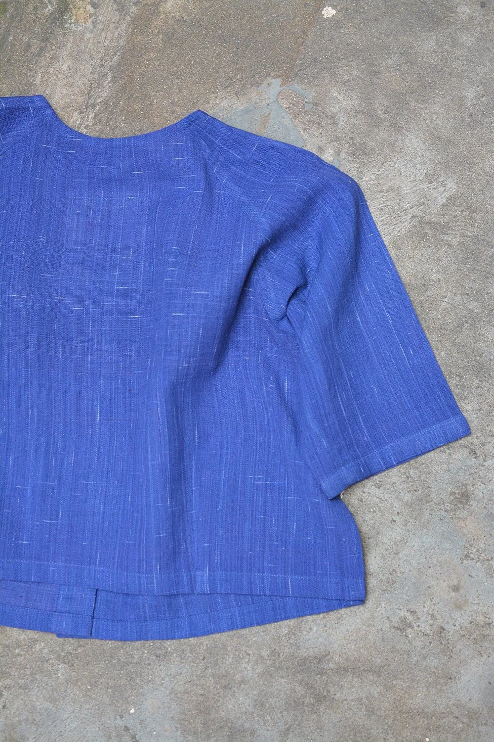 Raglan Sleeves Saree Blouse: Downpour Blue