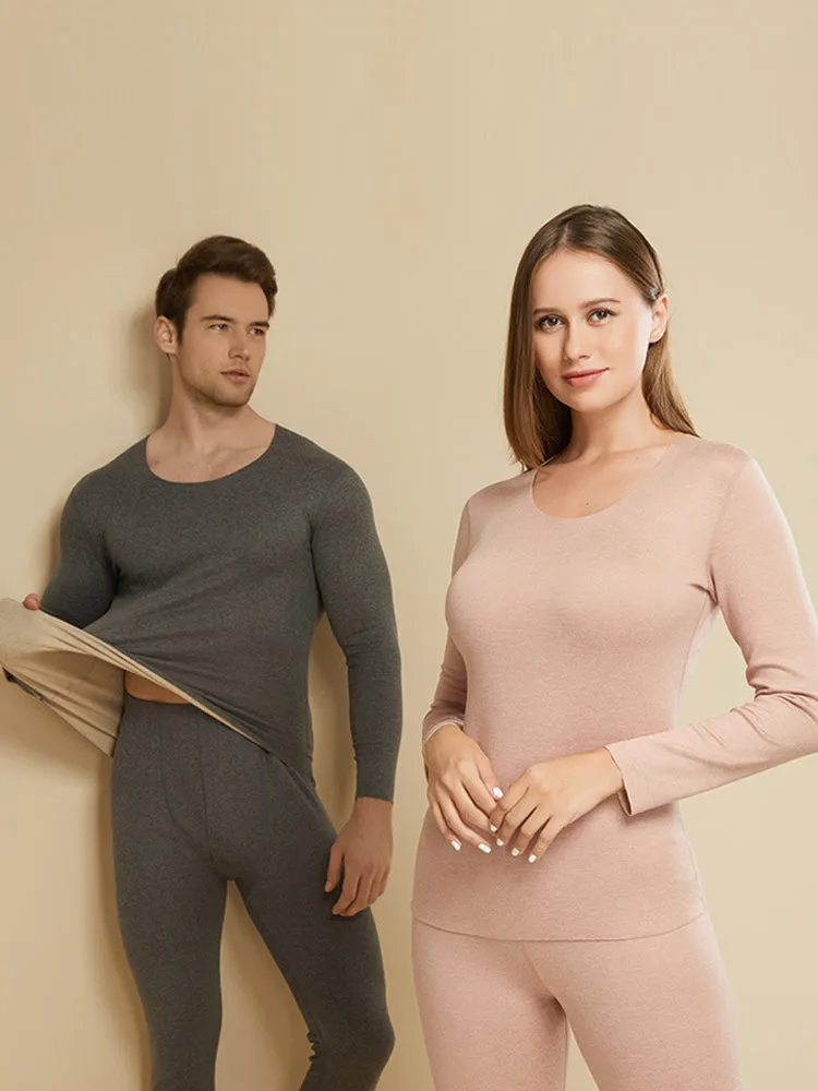 Seamless Warm Thermal Couple Silk Pajamas Set