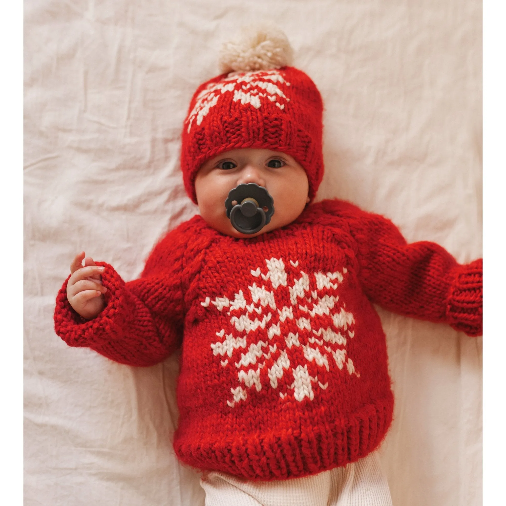 Snowflake Red Crew Neck Sweater for Baby & Toddler