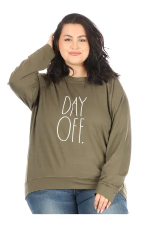 Women's "DAY OFF" Plus Size Studio Raglan Sweatshirt