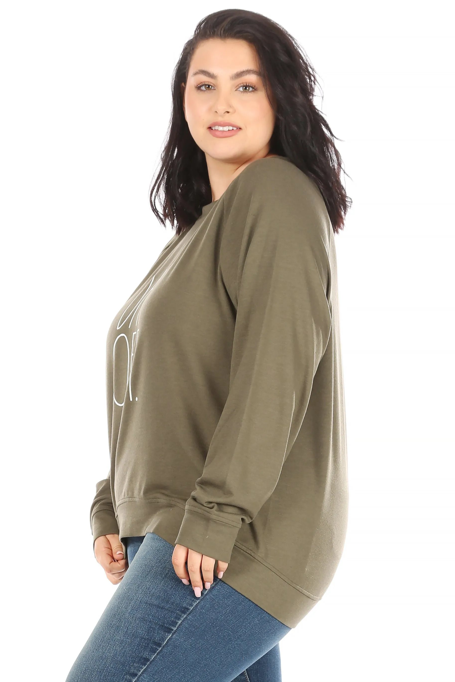 Women's "DAY OFF" Plus Size Studio Raglan Sweatshirt