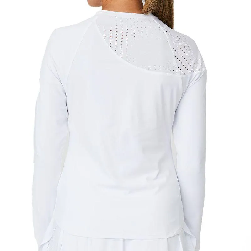 Womens Raglan Long Sleeve Tennis Top White